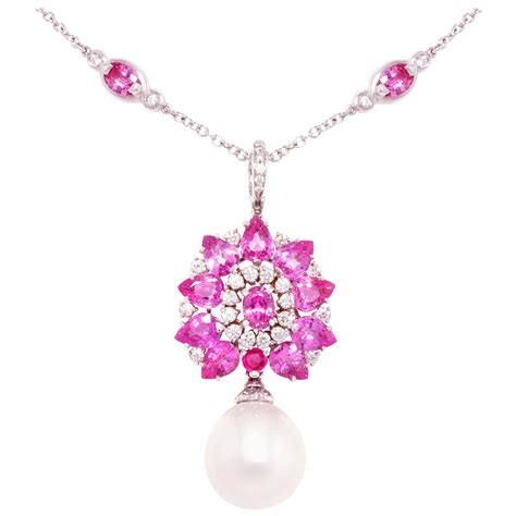 louis vuitton high end pink sapphire and diamond necklace|Louis Vuitton jewelry.